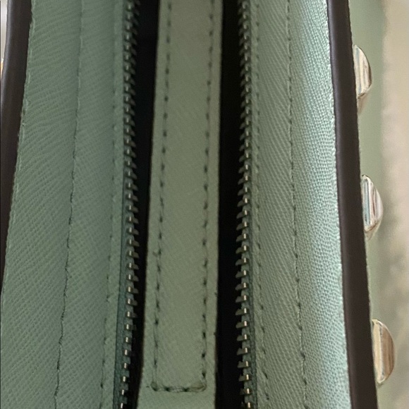Michael Kors ready for spring sea foam in color purse with shoulder strap. - Picture 4 of 7